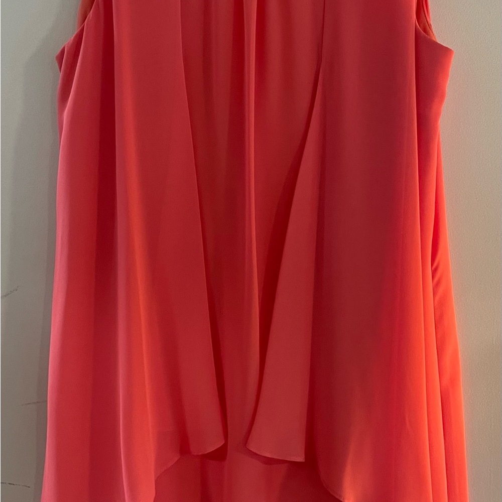 S.L Fashions Elegant Coral Sleeveless Dress